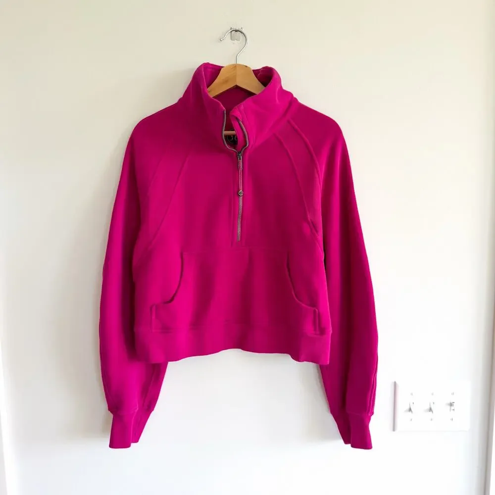 Lululemon Scuba Oversized Funnel Neck Half Zip Sweatshirt Ripened Raspberry M